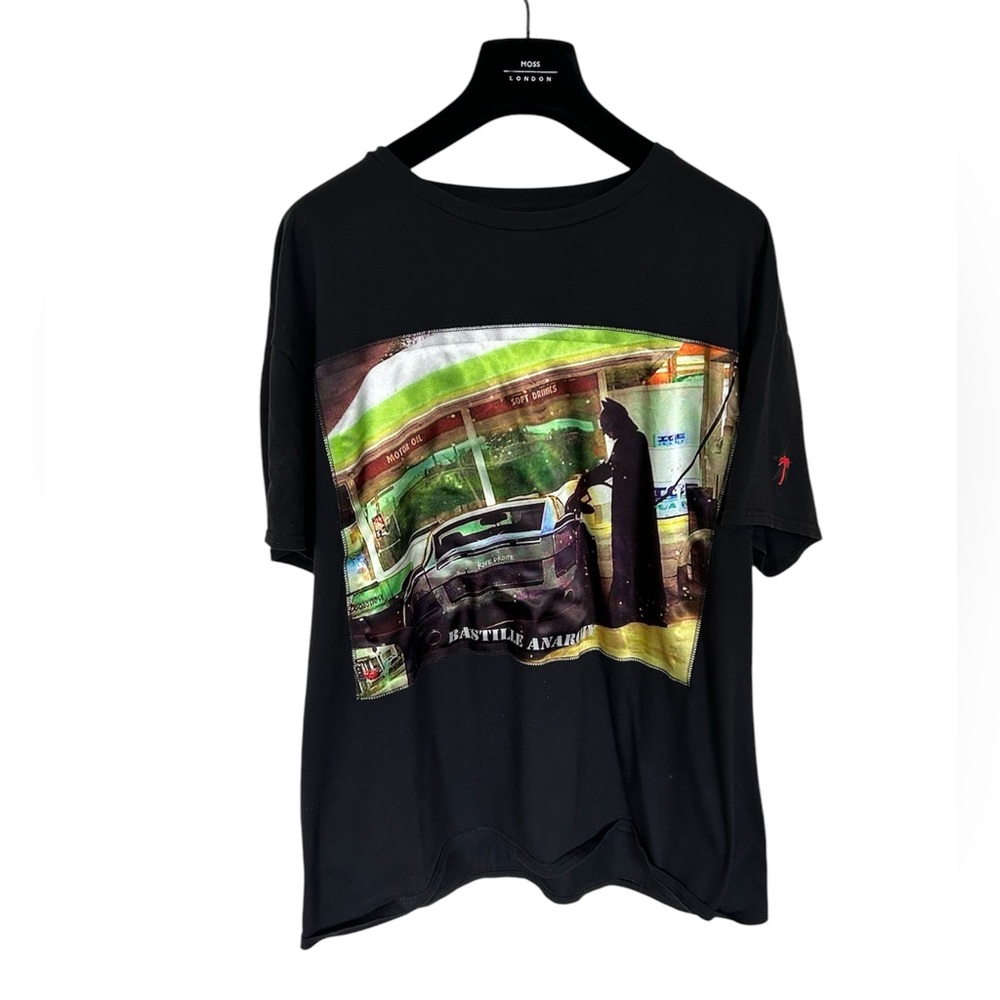 Men's Black Vintage XXL Bastille Anarchy Batman Lambo T-Shirt Designer